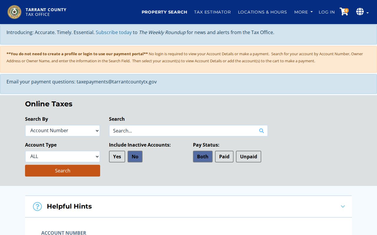 Hurst residents directory Tarrant County tax search controls