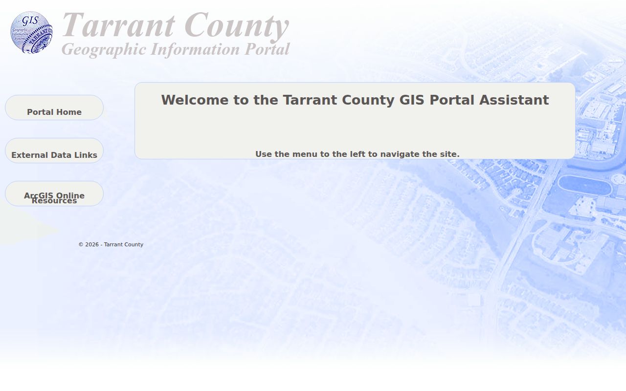 Hurst street directory GIS Portal Assistant parcel research entry point